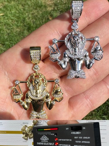 Moissanite anubis pendant real - moissanite,