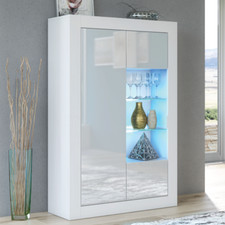 140cm Cabinet Sideboard | High Gloss Doors | Cupboard Display with Free LED