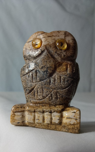 Carved stone small - stone, owl