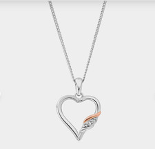 CLOGAU Past Present Future Trilogy HEART TOPAZ Necklace Silver Welsh Rose Gold