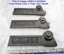 Vintage TRIO of JONES & SHIPMAN No:43-S; 44-S & 45-S Lathe Parting Tool Holders
