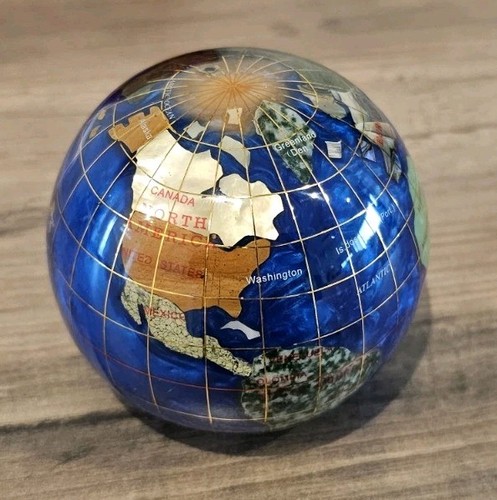 Gemstone globe paperweight - gemstone,