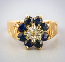 Vintage 9ct Gold Sapphire