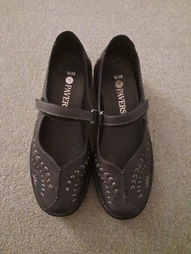 Ladies navy pavers - navy, shoes