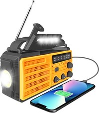 8000mAh Wind Up Solar Radio, Portable Crank Radio AM/FM SOS Alarm Dynamo Surviva