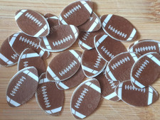 24 EDIBLE WAFER MINI RUGBY BALLS CUPCAKE CAKE TOPPER SPORTS BALL DECORATIONS