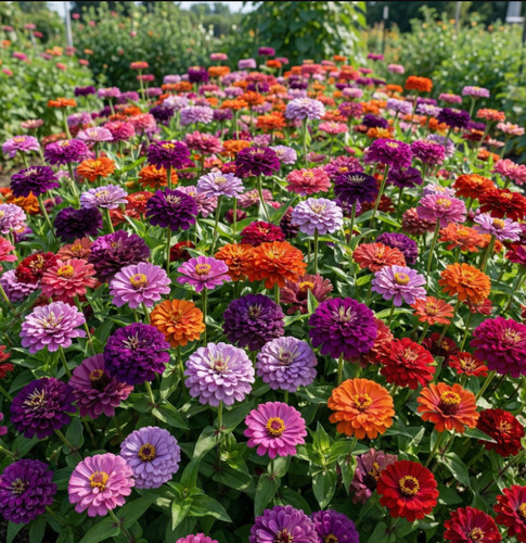 Zinnia purple dream mix red - zinnia,