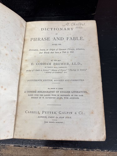 Antique 1896 book dictionary - book,