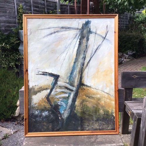 Large vintage framed - large, abstract