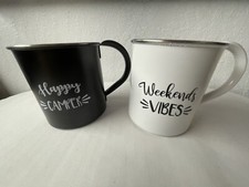 White And Black Enamel Coffee