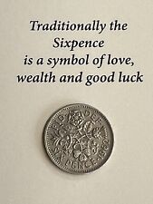 1962 SIXPENCE ORIGINAL IDEAL GIFT SYMBOL OF LOVE WEALTH AND GOOD LUCK
