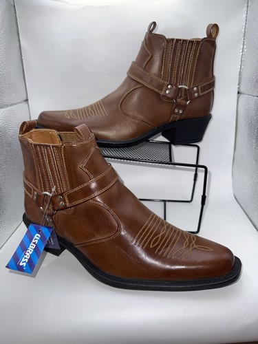 Brass ankle leather boots - us,