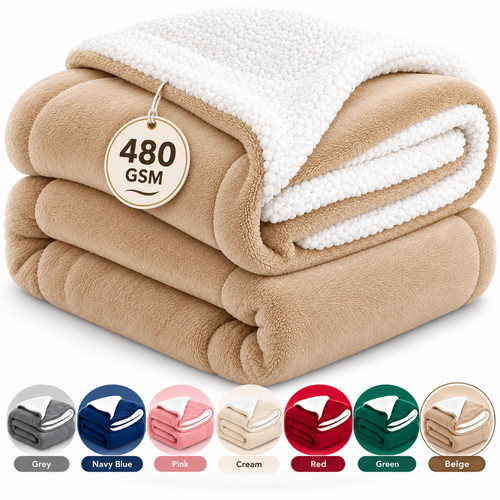 Heavy sherpa fleece blanket - heavy,