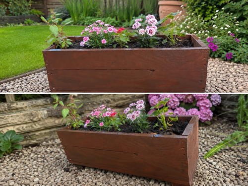 Large brown wooden box - brown,