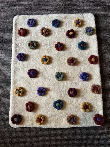 Handmade shag rug with crochet - rug,