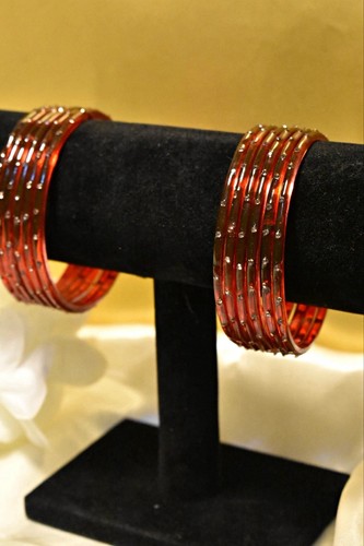 Red multi row - red, bangle