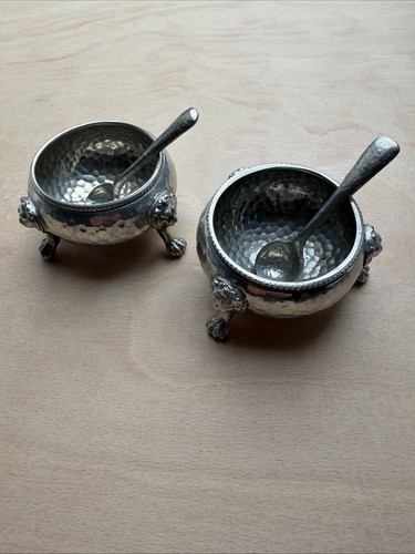 Sheffield pewter hammered salt - sheffield,