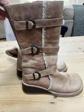 Destroy Boots Size 6 … Excellent Condition Beige With Buckle Detail