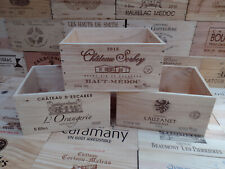 Small Wooden Wine Box Crate ~ 6 bottle. French, Genuine Storage Planter Hamper