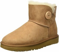 Ugg Mini Bailey Button Ii Boots Chestnut New