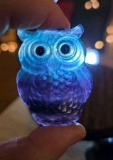 Rainbow Fluorite Crystal Owl