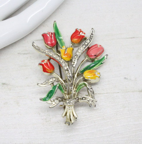 Vintage exquisite large enamel - vintage,