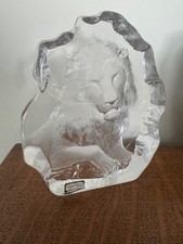 mats jonasson art glass lion