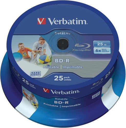 Inkjet printable 25gb blu ray - 25gb, blu-ray