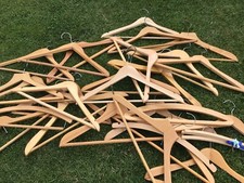 30 Vintage quality Wooden Coat Hanger Wood Strong Hangers For Coats Trousers