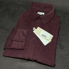 Sunspel Fine Cord Cotton Shirt / M / Bordeaux / RRP £185 / Brand New with Tags
