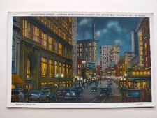 Vintage 1930s Postcard, Peachtree Street, The White Way, Atlanta, Georgia, US