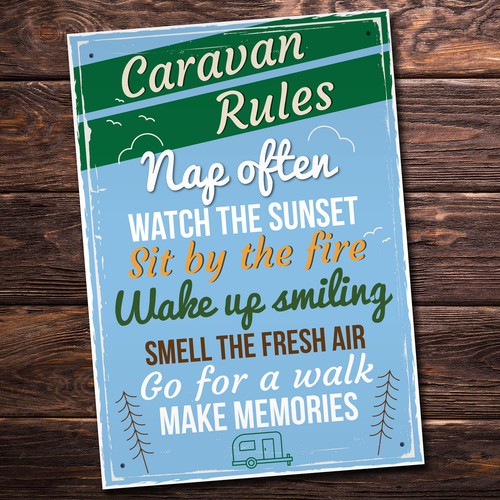Caravan rules hanging plaque - hanging,