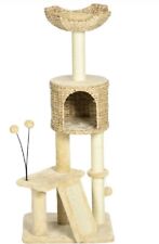 PawHut Cat Tree Tower with Scratching Post, Cat House CREAM pet house 5-5-20