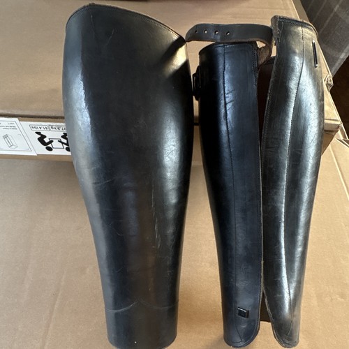 Black leather equestrian half - equestrian,