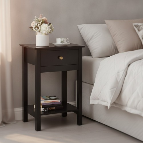 Black modern pack bedside - black,