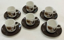 Vintage Sunflower Cups & Saucers X 6 Johnson Bros Shabby Chic Afternoon Tea
