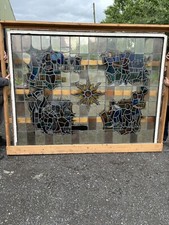 An Amazing Large Antique Stained Glass Window 
