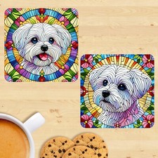 Maltese dog stained glass - maltese,