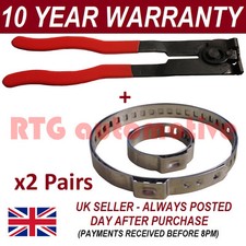 CV BOOT CLAMPS PAIR x2 EAR PLIERS x1 UNIVERSAL STAINLESS FITS ALL CARS KIT 3.2