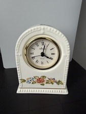 Vintage Aynsley Cottage Garden Mantel Clock Fine Bone China New Battery