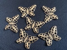 6 Vintage Brass Butterfly Jewellery Making Findings Stampings Filigree 3x2 cm