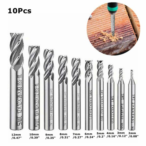 10pcs end mill set flute - end,