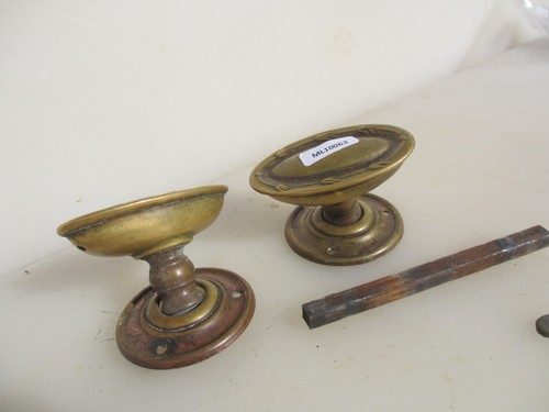 Antique brass door knobs - door,