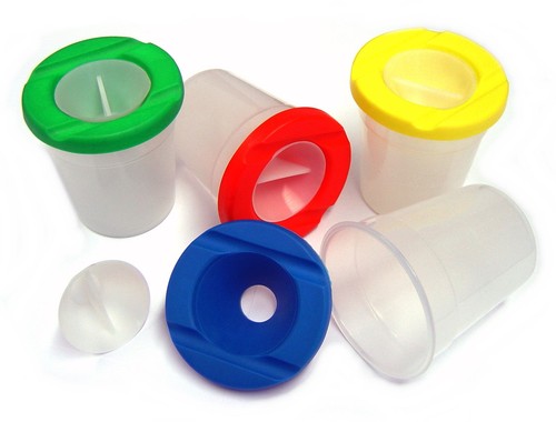 Non spill water pots - spill, lid