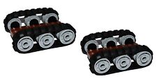 LEGO 4 x Black Rubber Caterpillar Treads + 12 Drive Wheels SMALL digger tank EXC