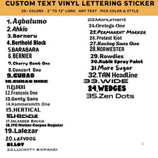 Custom Text Vinyl Lettering