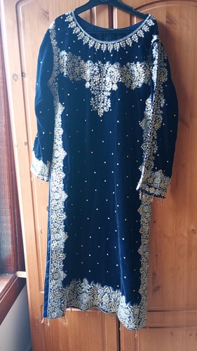 Ladies piece navy velvet - 3,