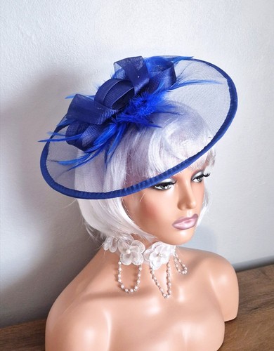 Women royal blue fascinator - women,