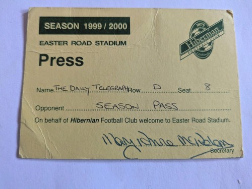 Hibernian press pass for - hibernian, fc