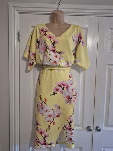 Yellow floral occasion dress - occasion,